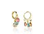 Brinco Argolinha com Pingentes de Zircônia 3 Pedras Multicolor Banhado a Ouro 18k — Ale Semijoiass - Imagem 1