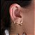 Trio de Brincos Argola Coração Fio Liso com Fecho Click Banhado a Ouro 18k — Ale Semijoias - Imagem 2