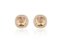 Brinco Botão Quadrado com Cristal Zircônia Pêssego e Microzircônias Banhado a Ouro 18k — Ale Semijoias - Imagem 1