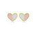 Brinco Infantil Baby Coração Esmaltado Rosa e Branco com Tarraxa de Segurança Banhado a Ouro 18k — Ale Semijoias - Imagem 1
