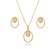 Conjunto Oval Micro Zircônias Banho Ouro 18k - Imagem 1