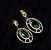 Brinco Festa com Zircônias Verde Paraíba Banhado a Ouro 18k - Imagem 3