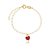 Conjunto Colar Brinco e Pulseira Coração Banho Ouro 18k - Ale Semijoias - Imagem 2