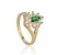 Anel de Formatura Zircônia Verde Esmeralda Banho Ouro 18k - Ale Semijoias - Imagem 1