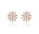 Brinco Flor Pedra Rosa e Zircônias Banho Ouro 18k - Ale Semijoias - Imagem 1