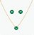 Conjunto Colar e Brinco Ponto de Luz Verde Peridoto Banho Ouro 18k - Ale Semijoias - Imagem 1
