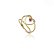 Anel Infantil Coração Vazado com Zircônia Rosa Banho Ouro 18k - Ale Semijoias - Imagem 1