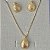 Conjunto de gota texturizada em banho de ouro 18k - Imagem 1