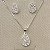 Conjunto gota média cravejada em banho de prata silver - Imagem 1