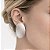 Brinco de chapa oval em banho de prata silver - Imagem 2