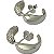 Brinco EAR HOOK meio liso meio cravejado em banho de prata silver - Imagem 1
