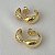 Brinco EAR HOOK meio liso meio cravejado em banho de ouro 18k - Imagem 1