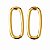 Brinco oval grande liso em banho de ouro 18k - Imagem 1