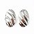 Brinco oval texturizado em banho de prata silver - Imagem 1