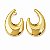 Brinco oval formato U em banho de ouro 18k - Imagem 1
