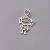 Pingente menina grande cravejado em banho de prata silver - Imagem 1