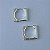 Argola quadrada meio lisa meio cravejada G em banho de prata silver - Imagem 1