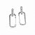 Argola cravejada com pingente retangular em banho de prata silver - Imagem 1