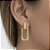 Argola cravejada com pingente retangular em banho de ouro 18k - Imagem 2