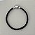Pulseira courinho inspiração vivara preta fecho banhado em rhodium branco - Imagem 1
