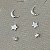 Brinco trio lua e estrelas em banho de prata silver - Imagem 1