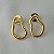 Brinco orgânico vazado em banho de ouro 18k - Imagem 1