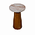 Mesa de Apoio Lateral Raffinato 27cm de Quartzito com Pé de Madeira - Imagem 1