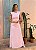 Vestido longo rosa com venda longa - Imagem 1