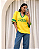 Blusa tricô lisa Brasil - Gola v (Amarela e Verde) - Imagem 1