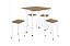 MESA DOBRAVEL ASTI MADEIRADO BORDA MEL C/4 BANQ - BONAVITA - Imagem 1