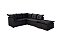 SOFA DE CANTO TURIM 2 MOD+1PUFF PRETO LISO - PRIMOR - Imagem 1