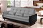SOFA CAMA VIENA LINHO CINZA/2275 C/ KORINO PRETO/2238 LUXURY - Imagem 3
