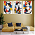 Conjunto de 3 Quadros Decorativos Gato Abstrato - Imagem 1