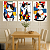 Conjunto de 3 Quadros Decorativos Gato Abstrato - Imagem 4