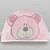 Toalha Animada Bordada Laço Bebê - Urso Rosa - Imagem 1