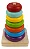 Brinquedo Pedagógico Montessori Torre Encaixe Madeira 7color Multicolor - Imagem 1