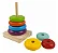 Brinquedo Pedagógico Montessori Torre Encaixe Madeira 7color Multicolor - Imagem 2