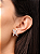Brinco Ear Hook em "X" Cravejado folheado em ródio branco - Imagem 3