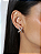 Brinco Ear Hook em "X" Cravejado folheado em ródio branco - Imagem 2