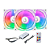 Kit 3 Fans Rise Mode Aura Frost Pro 120mm ARGB Branco - Imagem 1