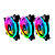 Kit 3 Fans Rise Mode Energy 120mm ARGB LED 5V Preto - Imagem 4