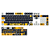 Keycaps Redragon Harry Potter Hogwart’s Hufflepuff Preto e Amarelo - Imagem 1