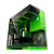 Gabinete Gamer Geometric Future Model 5 Preto e Verde Nvidia Style Edição Limitada 5 Fans - Imagem 1