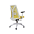 Cadeira Ergonômica Escritório Elements Olympia Branco Amarelo - Imagem 4