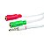 Cabo Adaptador de Audio - 2x P2 Femea x 1 P2 Macho - Imagem 2
