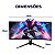 Monitor de 34" Gamer Tomate Tela Curva Ultrawide 4K (3440x1440) 165Hz Hdmi/DP/Entrada Fone - MTM-1034 - Imagem 3