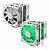 Cooler Para Processadores Intel e AMD Branco Led Verde Dex - DX-9300D - Imagem 4