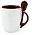 Caneca 325 ml Cerâmica com Colher Colorida Interna e Alça - Imagem 5