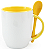 Caneca 325 ml Cerâmica com Colher Colorida Interna e Alça - Imagem 2