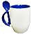 Caneca 325 ml Cerâmica com Colher Colorida Interna e Alça - Imagem 10